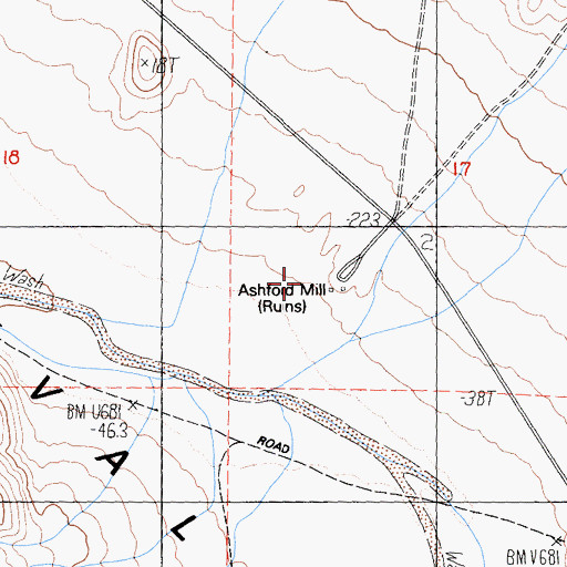 Topographic Map of Ashford Mill (historical), CA