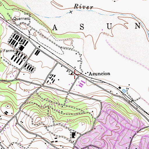 Topographic Map of Asuncion, CA