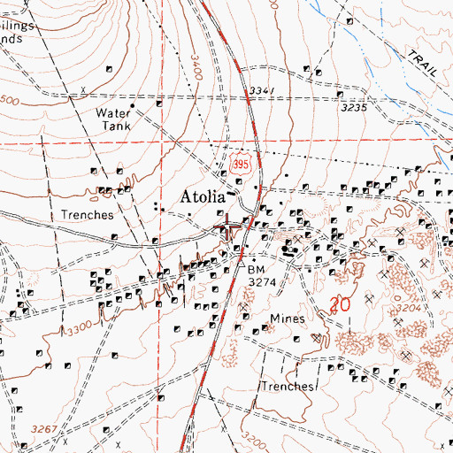 Topographic Map of Atolia, CA