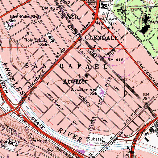 Topographic Map of Atwater, CA