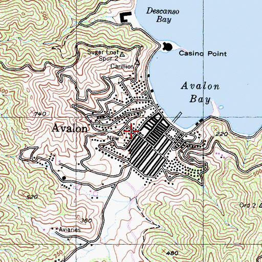 Topographic Map of Avalon, CA