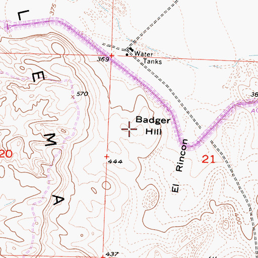 Topographic Map of Badger Hill, CA
