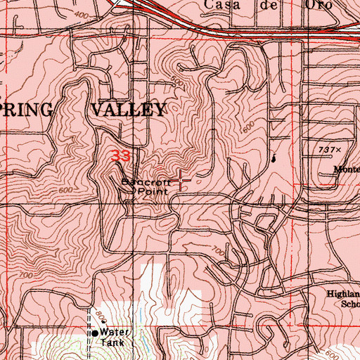 Topographic Map of Bancroft Point, CA