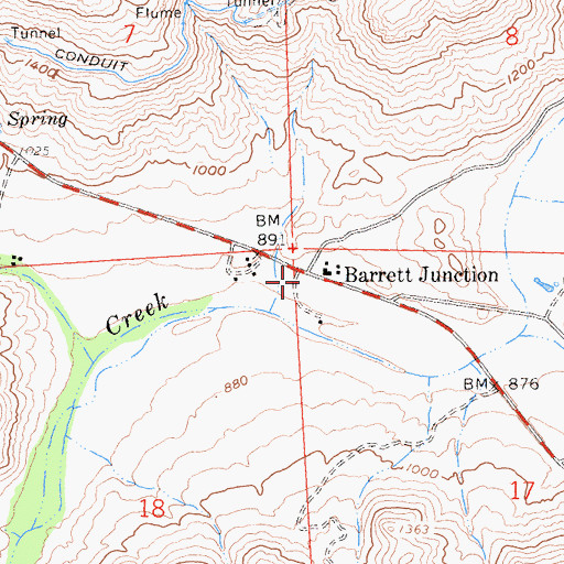 Topographic Map of Barrett Junction, CA