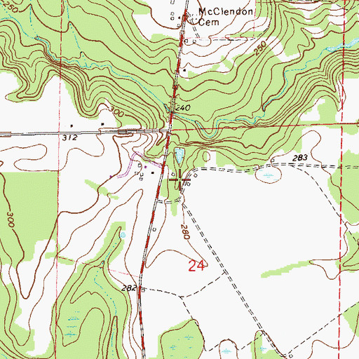 Topographic Map of Chatts Store (historical), AL