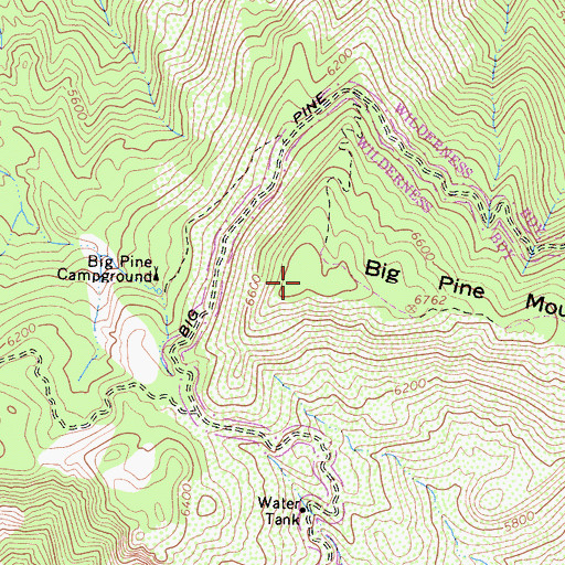 Topographic Map of Big Pine Mountain, CA