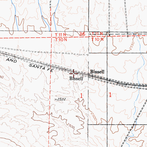 Topographic Map of Bissell, CA