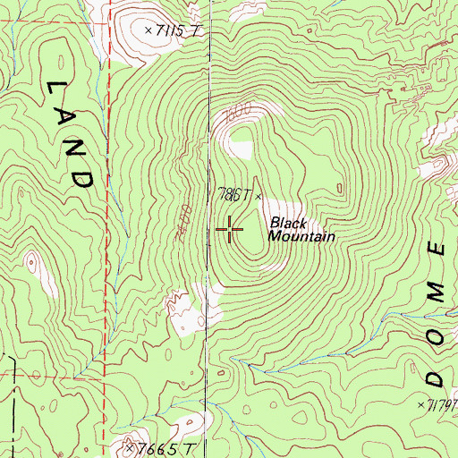 Topographic Map of Black Mountain, CA