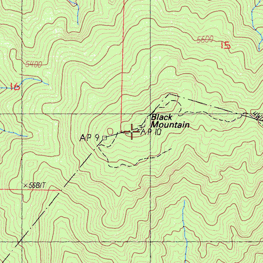 Topographic Map of Black Mountain, CA