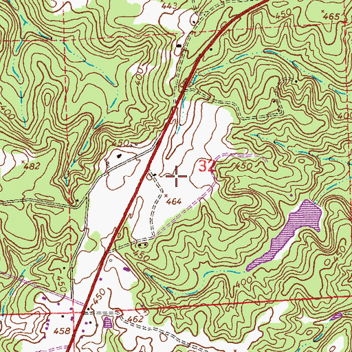 Topographic Map of Natural Bridge Post Office (historical), AL