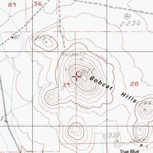 Topographic Map of Bobcat Hills, CA