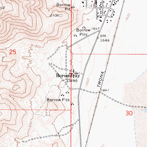 Topographic Map of Borosolvay, CA