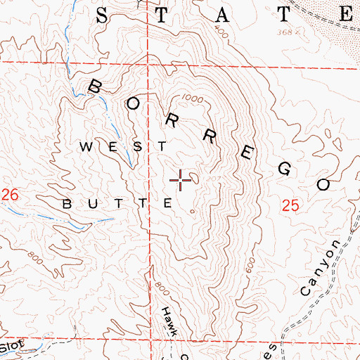 Topographic Map of Borrego Mountain, CA