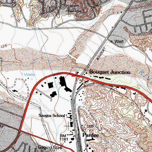 Topographic Map of Bouquet Junction, CA