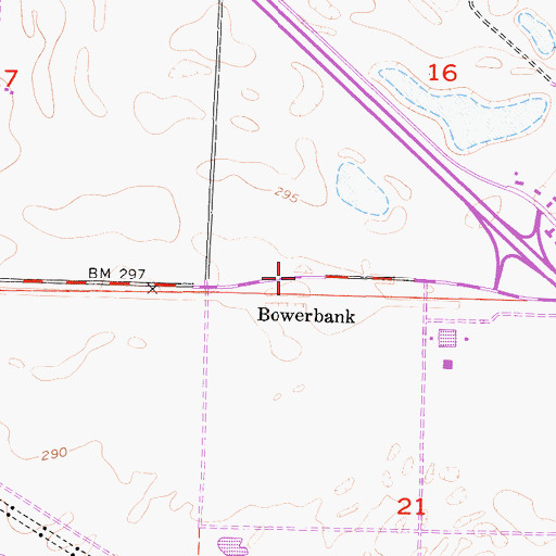 Topographic Map of Bowerbank, CA