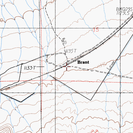 Topographic Map of Brant, CA