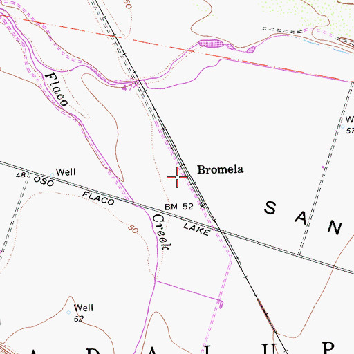 Topographic Map of Bromela, CA