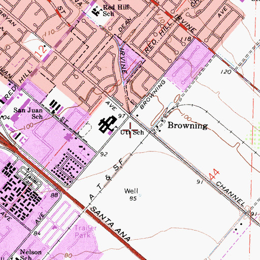 Topographic Map of Browning, CA
