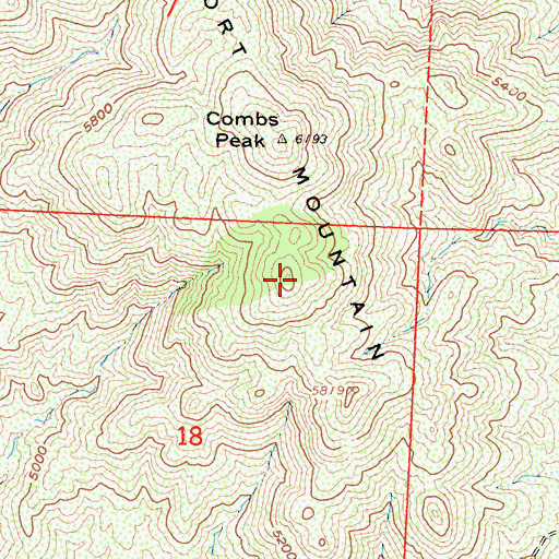 Topographic Map of Bucksnort Mountain, CA