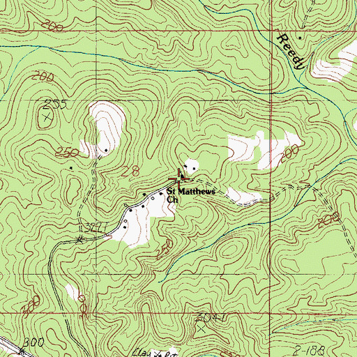 Topographic Map of Saint Matthews Church, AL