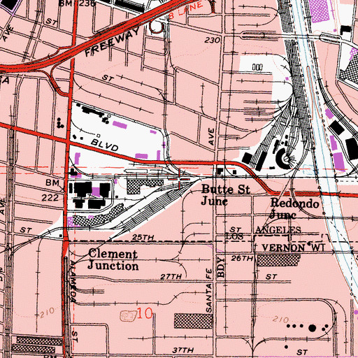 Topographic Map of Butte Street Junction, CA