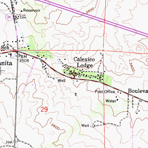 Topographic Map of Calexico Lodge, CA