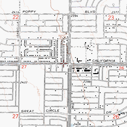 Topographic Map of California City, CA