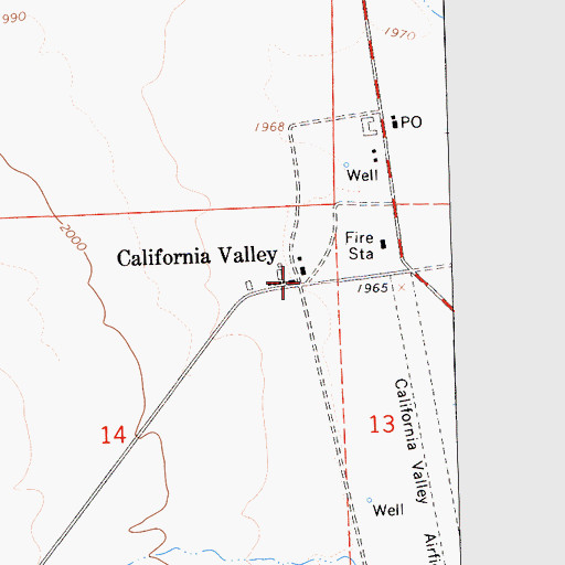 Topographic Map of California Valley, CA