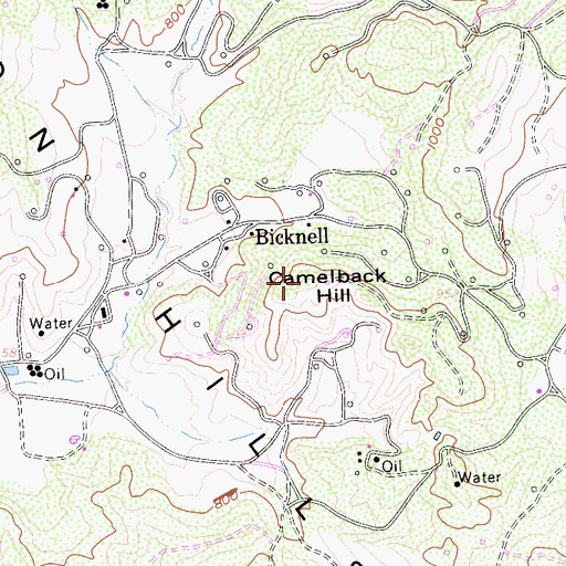 Topographic Map of Camelback Hill, CA