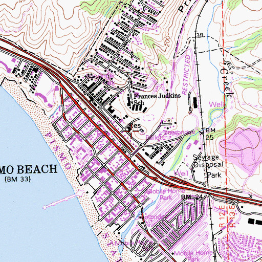 Topographic Map of Camp Hill, CA