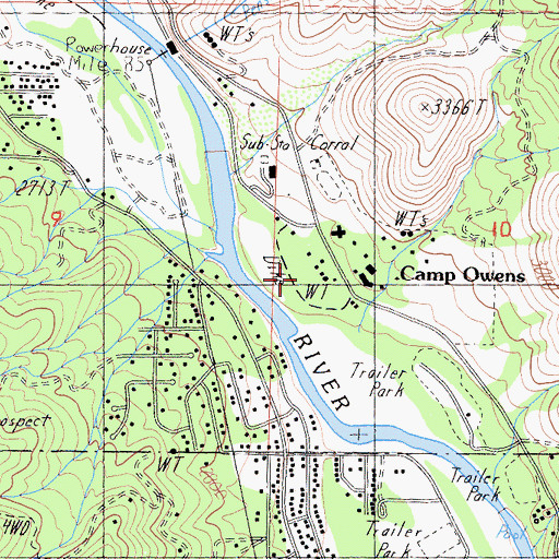Topographic Map of Camp Owens, CA