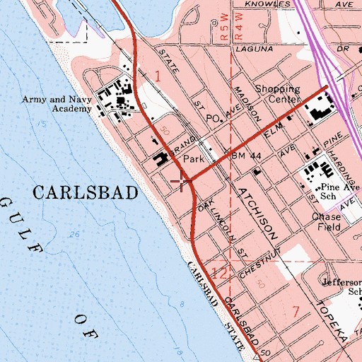 Topographic Map of Carlsbad, CA