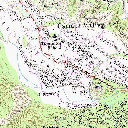Topographic Map of Carmel Valley, CA