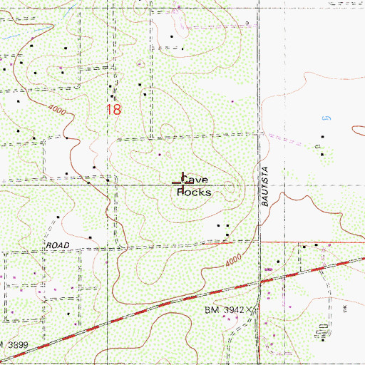 Topographic Map of Cave Rocks, CA