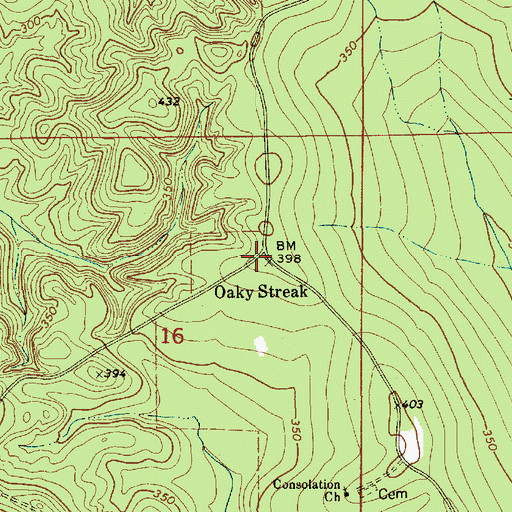 Topographic Map of Middleton Post Office (historical), AL