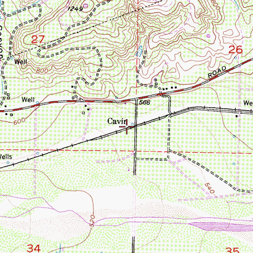 Topographic Map of Cavin, CA