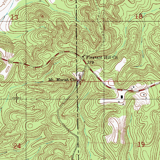 Topographic Map of Mount Moriah Post Office (historical), AL