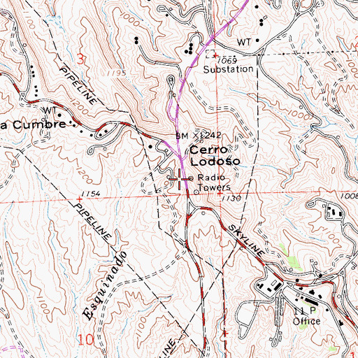 Topographic Map of Cerro Lodoso, CA