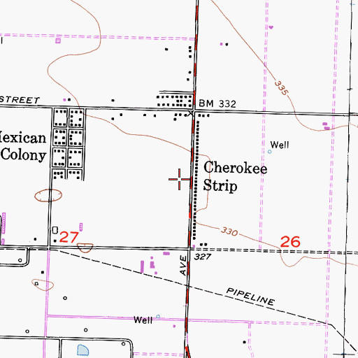 Topographic Map of Cherokee Strip, CA