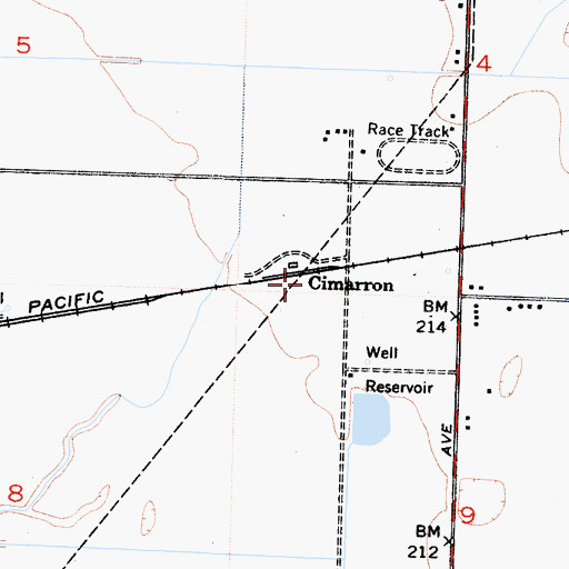 Topographic Map of Cimarron, CA