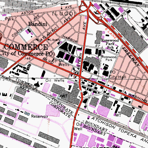 Topographic Map of Commerce, CA