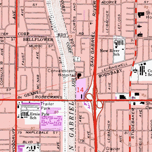 Topographic Map of Convalescent Hospital, CA