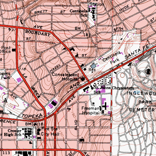 Topographic Map of Convalescent Hospital, CA