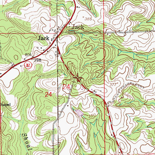 Topographic Map of Busbyville Post Office (historical), AL