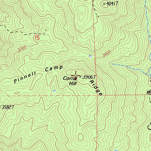 Topographic Map of Corral Hill, CA