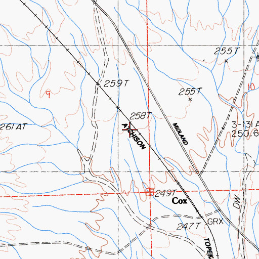 Topographic Map of Cox, CA