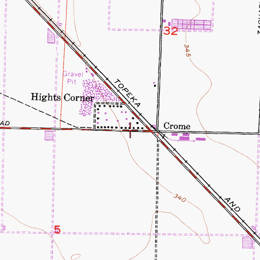 Topographic Map of Crome, CA
