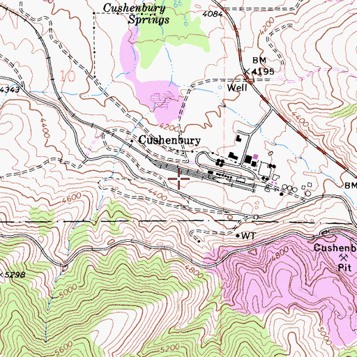 Topographic Map of Cushenbury, CA