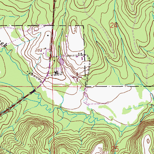 Topographic Map of Daniels Mill (historical), AL