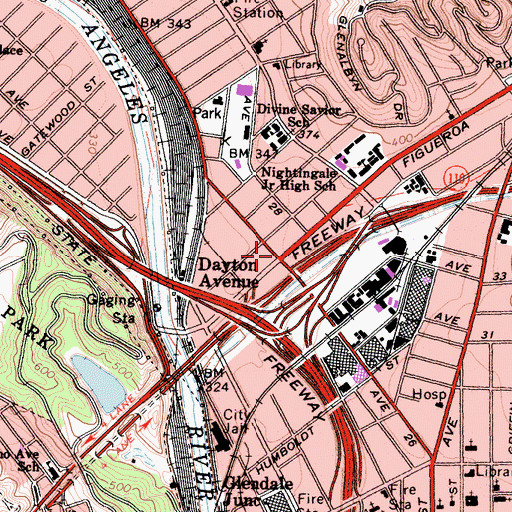 Topographic Map of Dayton Avenue, CA